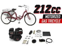 Load image into Gallery viewer, 212cc Motorized Gas Tricycle