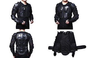 Motorcycle Full Body Armor Protector Pro Street Motocross ATV Guard Shirt Jacket with Back Protection Black XL
