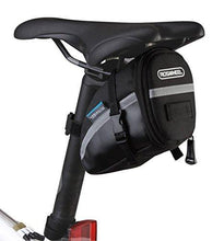 Load image into Gallery viewer, CestMall 1.2L Bicycle &amp; MTB Cycling PU Saddle Bag, Waterproof Bike Bag Back Seat Pouch, Bicycle Repair Tools Pocket Pack with Reflective Stripes (New Black)