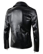 Load image into Gallery viewer, New Mens Causal Belted Design Slim Pu Leather Biker Zipper Jacket Coat