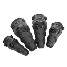 Load image into Gallery viewer, Qiilu 4Pcs Motorcycle Motocross Cycling Elbow Knee Pads Protector Guard Armors Wrist Protective Kneecap Knee Shin Brace Adult Set Black[Black]