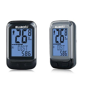 Suaoki Wireless 2.4GHz Transmission Bike Cycling Computer with Cadence Sensor Bicycle Speedometer Odometer Track Calories User A/B Backlight Water Resistant etc 22 Function