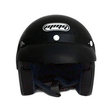 Load image into Gallery viewer, MMG 207 - Motorcycle 3/4 Open Face Helmet Snap On Visor Street Cafe Racer D O T - Glossy Black (Large) with Goggles