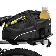 Load image into Gallery viewer, BV Bike Commuter Carrier Trunk Bag with Velcro Pump Attachment, Small Water Bottle Pocket &amp; Shoulder Strap