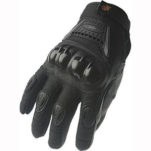 Street Bike Full Finger Motorcycle Gloves 09 (Large, black)