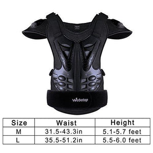 Webetop Adults Dirt Bike Body Chest Spine Protector Armor Vest Protective Gear for Dirtbike Bike Motorcycle Motocross Skiing Snowboarding Black M