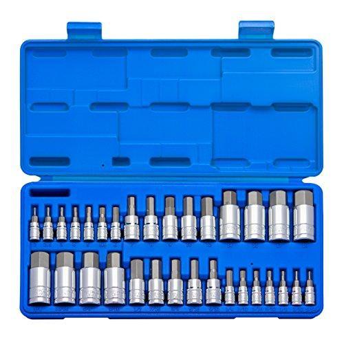 Neiko 10288A Master Hex Bit Socket Set, S2 Steel | 32-Piece Set | SAE and Metric