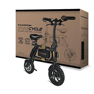 SWAGTRON SwagCycle E-Bike – Folding Electric Bicycle with 10 Mile Range, Collapsible Frame, and Handlebar Display