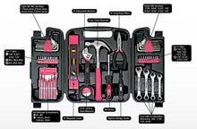 Load image into Gallery viewer, Apollo Tools DT9408P 53 Piece Household Tool Set with Wrenches, Precision Screwdriver Set and Most Reached for Hand Tools in Storage Case Pink Ribbon