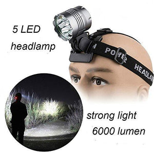 HZTech Bicycle Headlight, 8400 Lumens 7 LED Bike Light, Waterproof MTB Road Bike Front Light Headlamp with 6000mAh Rechargeable Battery Pack, AC Charger for Mountain Bikes, Road Bicycle