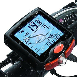 Bike Computer, Waterproof Multifunction Cycling Speedometer with Backlit Display, 60g Wireless Multi Functional Bicycle Odometer (Black)