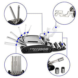 Mini Bike Pump & Tire Puncture Repair Kit & Multi-Function Bike Bicycle Cycling Mechanic Repair Tool Kit & Cycling Bicycle Bike Bag