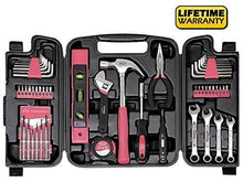 Load image into Gallery viewer, Apollo Tools DT9408P 53 Piece Household Tool Set with Wrenches, Precision Screwdriver Set and Most Reached for Hand Tools in Storage Case Pink Ribbon