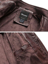 Load image into Gallery viewer, Wantdo Men&#39;s Leather Jacket with Removable Hood