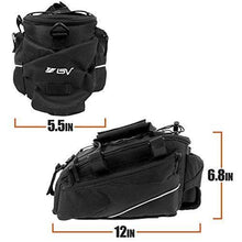 Load image into Gallery viewer, BV Bike Commuter Carrier Trunk Bag with Velcro Pump Attachment, Small Water Bottle Pocket &amp; Shoulder Strap