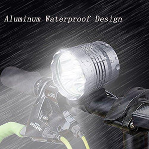 HZTech Bicycle Headlight, 8400 Lumens 7 LED Bike Light, Waterproof MTB Road Bike Front Light Headlamp with 6000mAh Rechargeable Battery Pack, AC Charger for Mountain Bikes, Road Bicycle