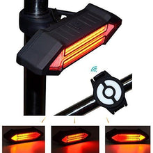 Load image into Gallery viewer, Bike Taillight 100 Lumens LED Taillight USB Rechargeable with Wireless Remote Turn signals Laser Beams for Moutain Bike BMX Bike Road Bicycle and Hybrid Bike