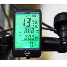 Load image into Gallery viewer, RUNACC Bicycle Wireless Computer Speedometer Bike Odometer Wireless Bicycle Speedometer with LCD Display Screen and Backlight, Suitable for Mountain Bike, Road Bike and Common Bicycle, Black