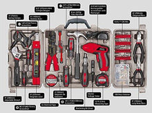 Load image into Gallery viewer, Apollo Tools DT0738 161 Piece Complete Household Tool Kit with 4.8 Volt Cordless Screwdriver and Most Useful Hand Tools and DIY accessories