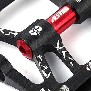 Alston Mountain Bike Pedals, Ultra Strong Colorful Cr-Mo CNC Machined 9/16" Cycling Sealed 3 Bearing Pedals