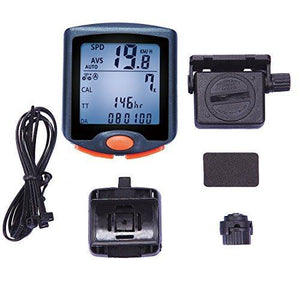 Bike Computer, Waterproof Multifunction Cycling Speedometer with Backlit Display, 60g Wireless Multi Functional Bicycle Odometer (Black)