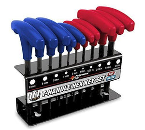 Performance Tool W80277 T-Handle Combination Hex Key Set, 10-Piece