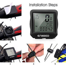 Load image into Gallery viewer, Enkeeo Wired Bike Computer Bicycle Speedometer Bike Odometer with Backlit Display, Current/AVS/MAX Speed Tracking, Auto ON/OFF, Stopwatch Multifunction for Cyling