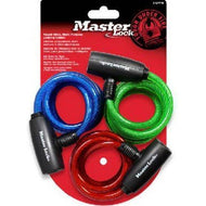 Master Lock Cable Lock, Keyed Bike Lock, 6 ft. Long, Color Assortment Pack, 8127TRI (Pack of 3-Keyed Alike)