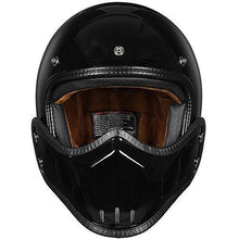 Load image into Gallery viewer, ILM Motorcycle Helmets ATV Dirt Bike Cool Open Face 3/4 Half Helmet With Removable Chin Guard 3 Colors (M, Glossy Black)