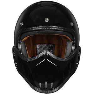 ILM Motorcycle Helmets ATV Dirt Bike Cool Open Face 3/4 Half Helmet With Removable Chin Guard 3 Colors (M, Glossy Black)