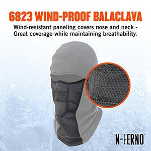 N-Ferno 6823 Thermal Fleece Wind-Resistant Hinged Balaclava, Black