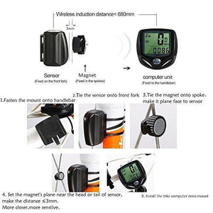 Bicycle Speedometer and Odometer Wireless Waterproof Cycle Bike Computer with LCD Display & Multi-Functions by YS