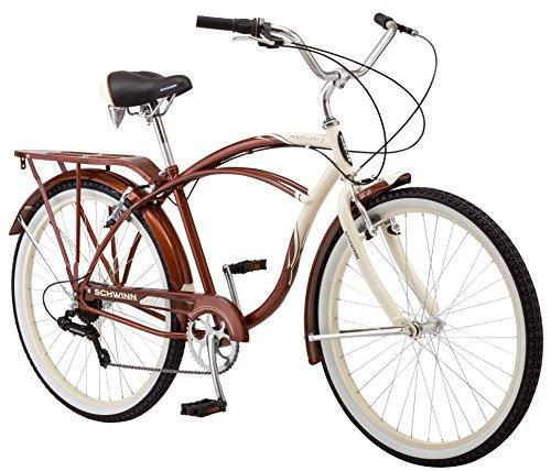 Schwinn Men's Sanctuary 7-Speed Cruiser Bicycle (26-Inch Wheels), Cream/Copper, 18 -Inch