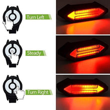 Load image into Gallery viewer, Bike Taillight 100 Lumens LED Taillight USB Rechargeable with Wireless Remote Turn signals Laser Beams for Moutain Bike BMX Bike Road Bicycle and Hybrid Bike
