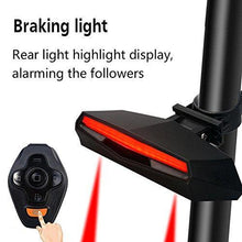 Load image into Gallery viewer, Pawaca USB Rechargeable LED Bike Tail Light Wireless Remote Control Waterproof Ultra Bright Bicycle Rear Light Warning Light for Cycling Safety