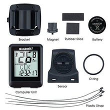 Load image into Gallery viewer, Suaoki Wireless Bike Computer Bicycle Speedometer Bike Odometer with LCD Backlight, 5 Language Displays, Auto Power On/Off Systems, Multi Function for Cycling