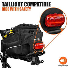 Load image into Gallery viewer, BV Bike Commuter Carrier Trunk Bag with Velcro Pump Attachment, Small Water Bottle Pocket &amp; Shoulder Strap