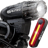 Blitzu Gator 320 PRO USB Rechargeable Bike Light Set POWERFUL Lumens Bicycle Headlight FREE TAIL LIGHT, LED Front and Back Rear Lights Easy To Install for Kids Men Women Road Cycling Safety Flashlight