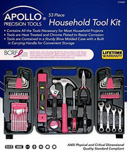 Load image into Gallery viewer, Apollo Tools DT9408P 53 Piece Household Tool Set with Wrenches, Precision Screwdriver Set and Most Reached for Hand Tools in Storage Case Pink Ribbon