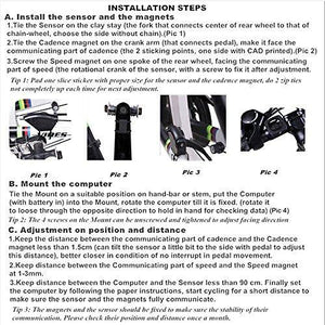 Bike Computer Speedometer Wireless Waterproof Bicycle Odometer Cycle Computer Multi-Function Large LCD Back-light Display