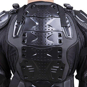 Motorcycle Full Body Armor Protector Pro Street Motocross ATV Guard Shirt Jacket with Back Protection Black XL
