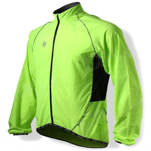 SPAKCT Bicycle Cycling Reflective Strip Long Sleeves Jersey - Luminous Green