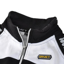 Load image into Gallery viewer, Spakct Cycling Brushed Polyester Fabric Sleeveless Zipper Vest for Men - Black + White (XL)