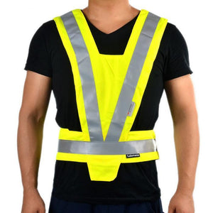 Salzmann 289-1 Safety Reflective Vest for Motorcycle - Silver + Fluorescent Yellow