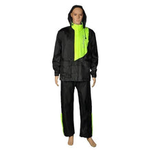 Load image into Gallery viewer, XSX Fashion Adults Motorcycling Waterproof Rain Coat + Pants - Black + Green