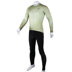 ShengQi Men's Long-sleeve Cycling Jersey + Pants Set - Green + Black (M)