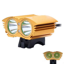 Load image into Gallery viewer, UltraFire T6 2-LED 2000lm 4-Mode White Bicycle Light Headlamp - Golden