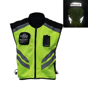 RIDING TRIBE JK-22 Motorcycle Safety Vest - Green + Black