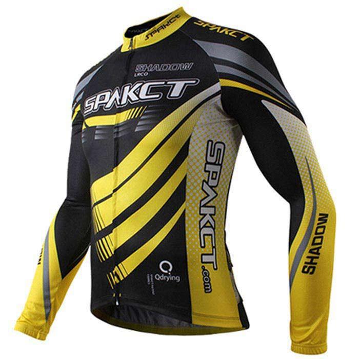 Spakct Printed Cycling Short Jersey Top Shirt - Black + Yellow