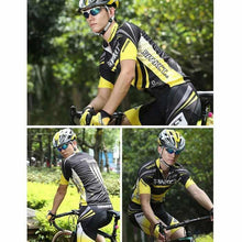 Load image into Gallery viewer, Spakct Printed Cycling Short Jersey Top Shirt - Black + Yellow